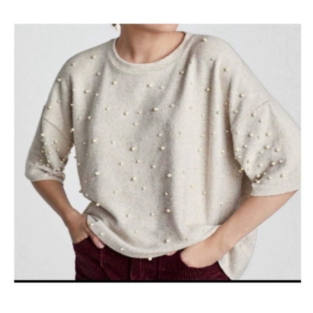 Zara Trafaluc Pearl Sweater Size Large